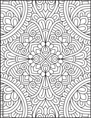 Hand- Drawn Mandala Coloring Page | Mandala Coloring Page For Adults | Floral Mandala Coloring Page