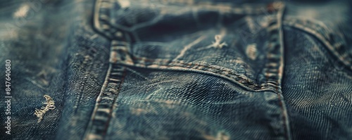 Faded denim texture with vintage look, 4K hyperrealistic photo photo