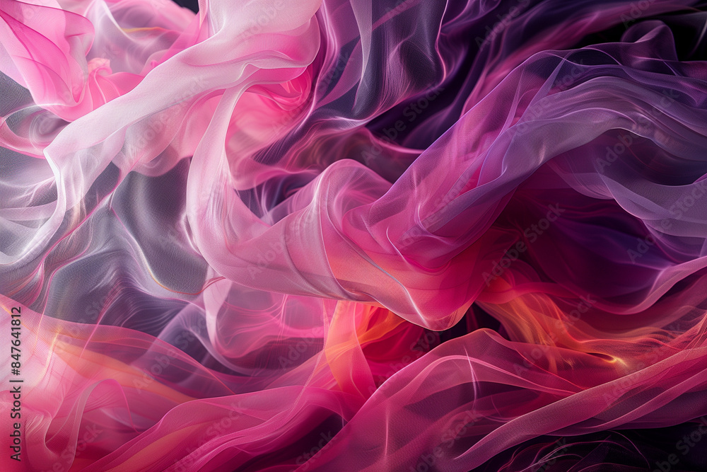 Abstract flowing pattern in shades of pink and purple, creating an ethereal and dynamic scene Abstract flowing pattern in shades of pink and purple, creating an ethereal and dynamic scene