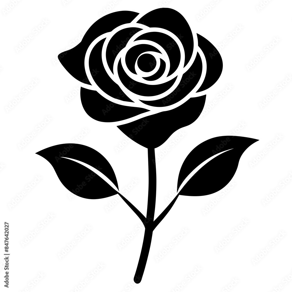 Rose flower with three leaf Vector Rose flower with three leaf Vector