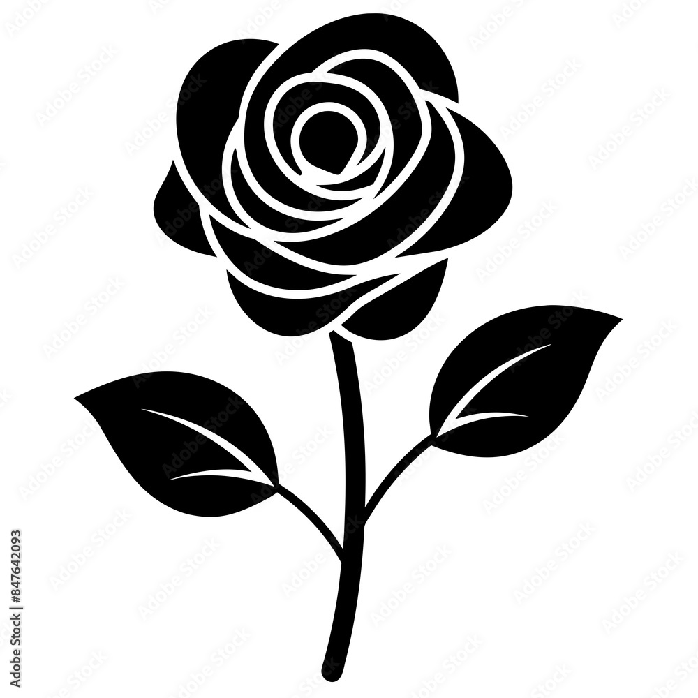 Rose flower with three leaf Vector Rose flower with three leaf Vector