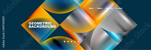 Circle triangle geometric web site page template. Vector Illustration For Wallpaper, Banner, Background, Card, Book Illustration, landing page