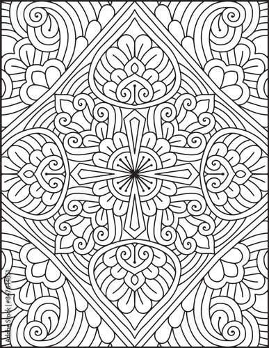 Wallpaper Mural Hand- Drawn Mandala Coloring Page | Mandala Coloring Page For Adults | Floral Mandala Coloring Page Torontodigital.ca