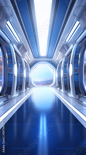 Sci-fi spaceship corridor