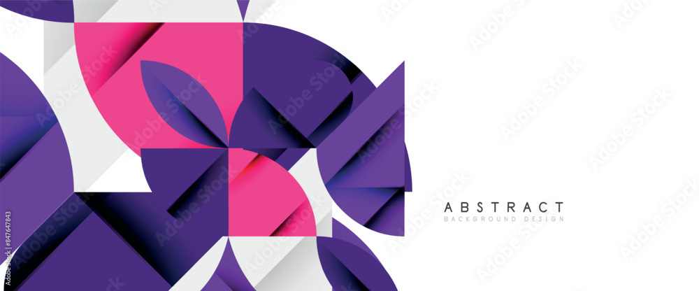 Minimal geometric elements on white. Petals, round triangles, star Minimal geometric elements on white. Petals, round triangles, star