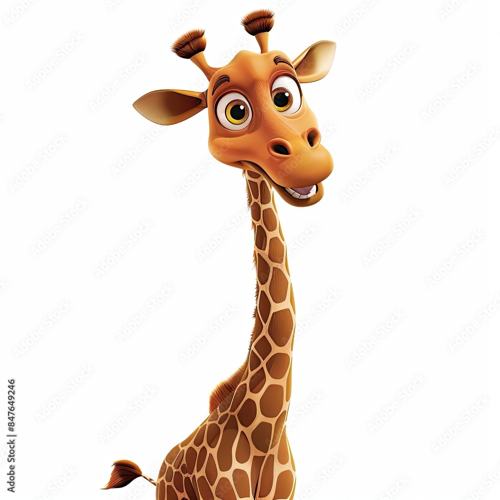 Smiling Cartoon Giraffe Illustration Smiling Cartoon Giraffe Illustration