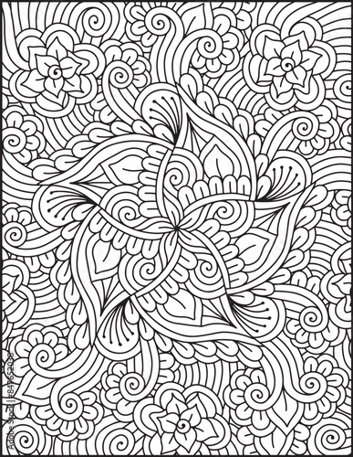 Wallpaper Mural Hand- Drawn Mandala Coloring Page | Mandala Coloring Page For Adults | Floral Mandala Coloring Page Torontodigital.ca