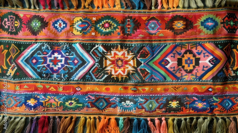 Latin American colored patterned blanket Latin American colored patterned blanket