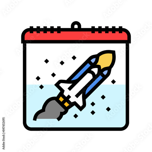human space flight international day color icon vector. human space flight international day sign. isolated symbol illustration
