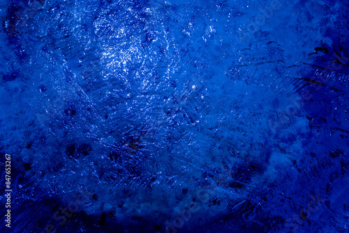 Blue abstract ice texture background photo