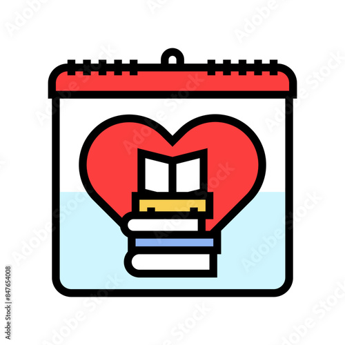 literacy international day color icon vector. literacy international day sign. isolated symbol illustration