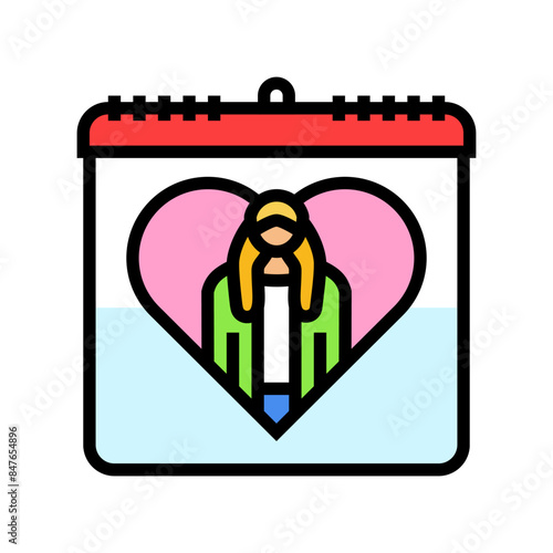 girl child international day color icon vector. girl child international day sign. isolated symbol illustration