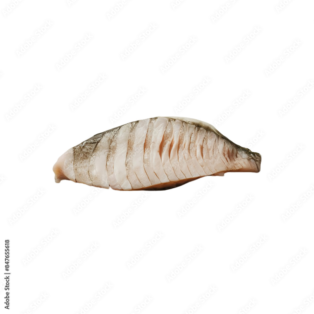 TRANSPARENT PNG ULTRA HD 8K A solitary slice of cobia fillet, boasting firm white flesh and mild flavor, offering a glimpse of its potential in raw preparations like crudo or ceviche TRANSPARENT PNG ULTRA HD 8K A solitary slice of cobia fillet, boasting firm white flesh and mild flavor, offering a glimpse of its potential in raw preparations like crudo or ceviche