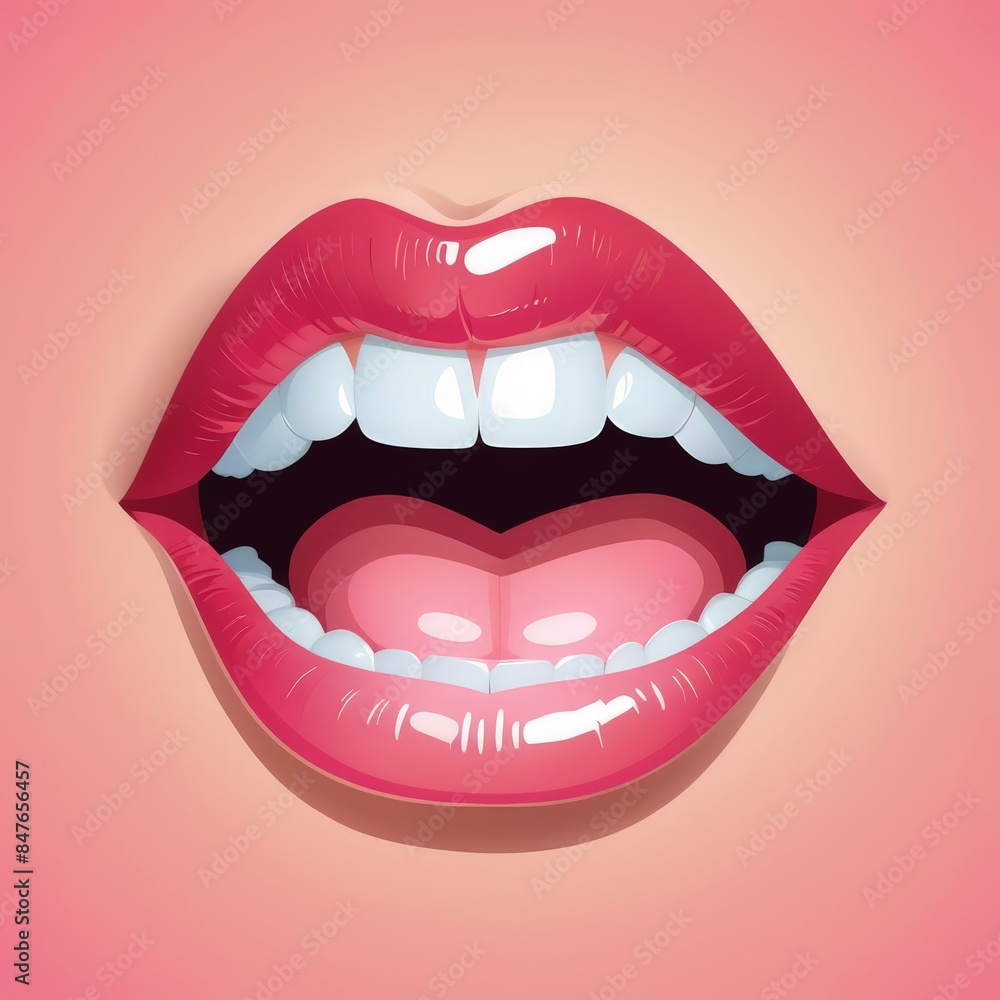 Naklejka premium a drawing of a woman's mouth with the words quot love quot on it 