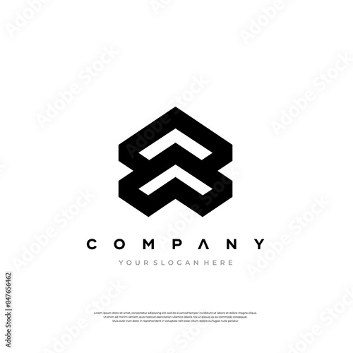 Geometric Chevron Emblem logo