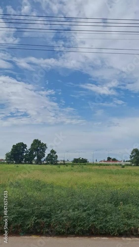 sky, landscape, field, grass, green, meadow, 