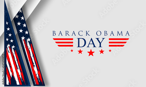 Barack Obama day theme poster. Vector illustration.  Suitable for Poster, Banners, campaign and greeting card. photo