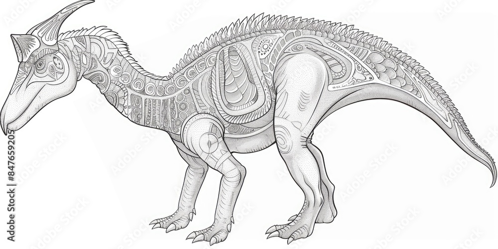 Fototapeta premium Intricate Dinosaur Illustration