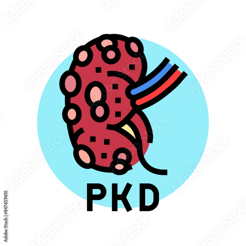 polycystic kidney disease color icon vector. polycystic kidney disease sign. isolated symbol illustration