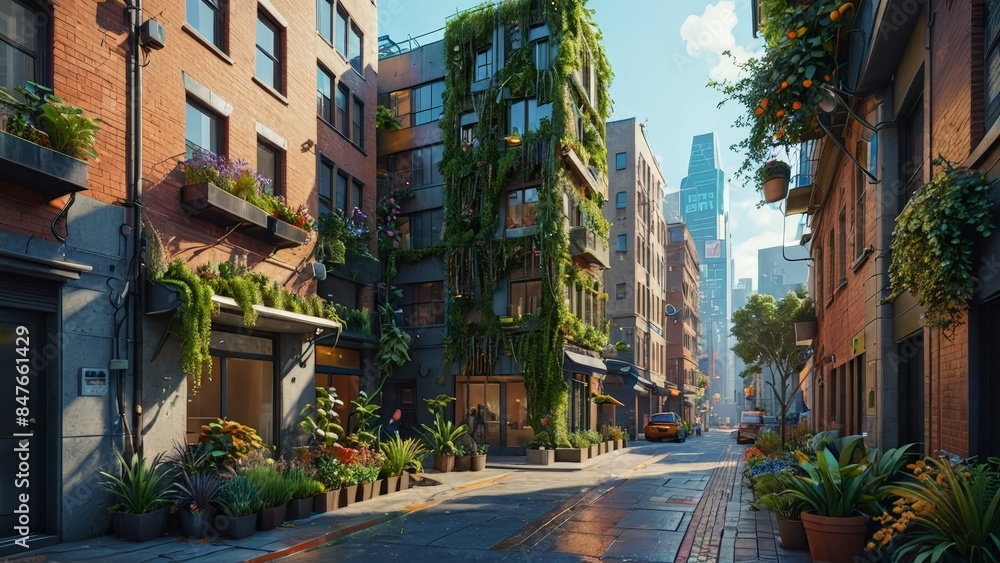 Fototapeta premium Urban Oasis - Greenery in the City.