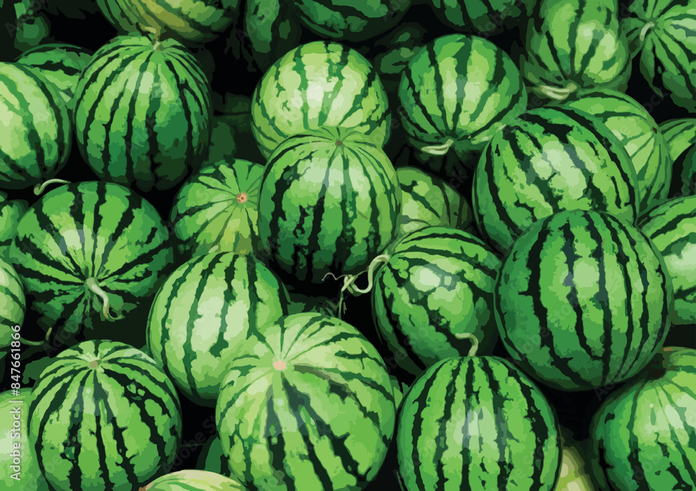 Vector illustration of many watermelons for background. Vector illustration of many watermelons for background.