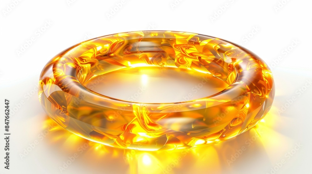 glowing ceremonial ring with reflection isolated on white background glowing ceremonial ring with reflection isolated on white background