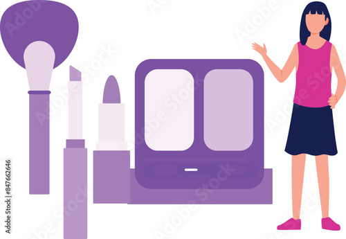 The girl telling about fashion products.