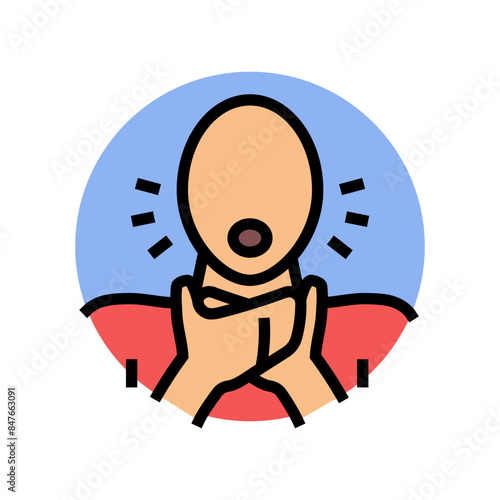 choking household injury accident color icon vector. choking household injury accident sign. isolated symbol illustration