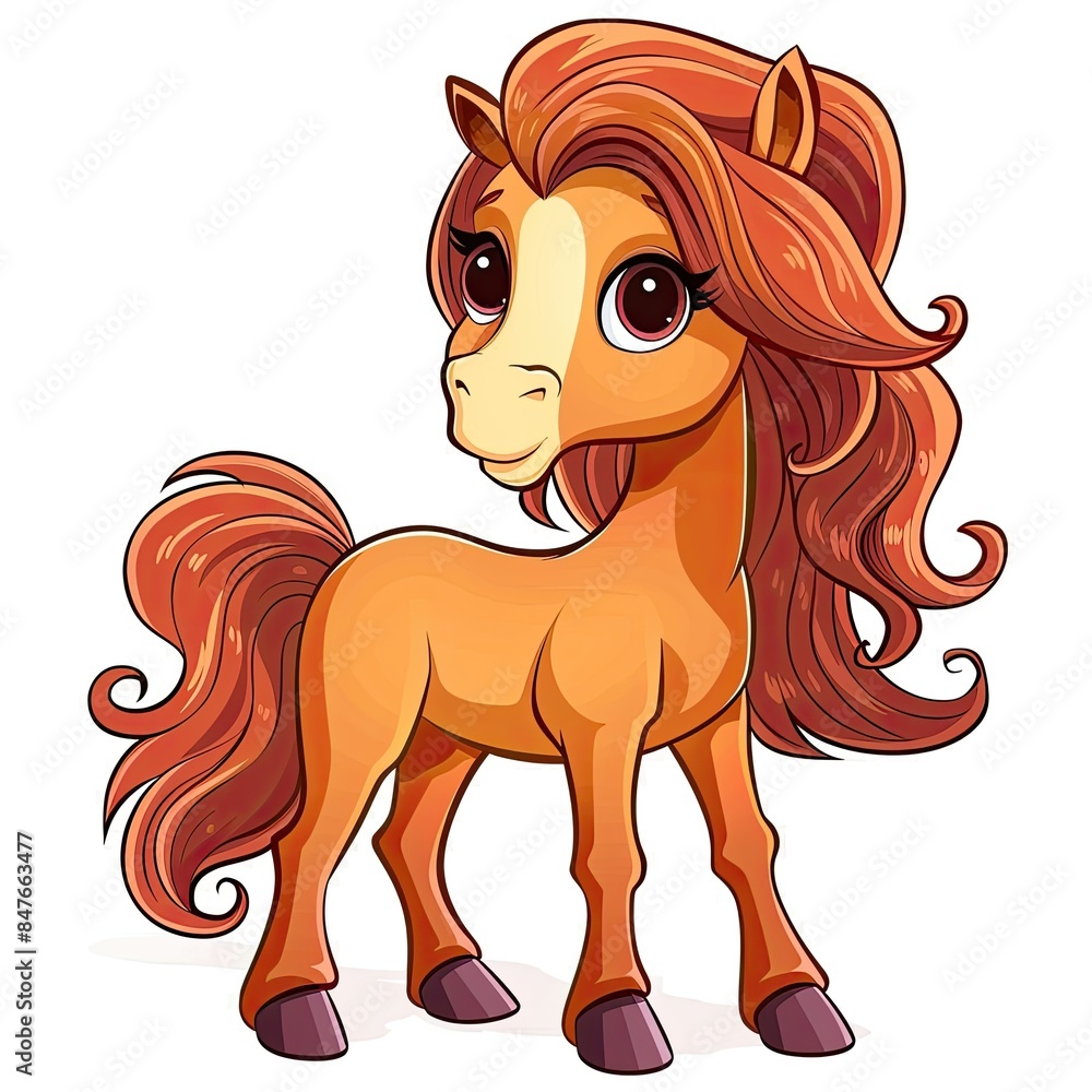 Cute Horse Illustration with Big Eyes Cute Horse Illustration with Big Eyes