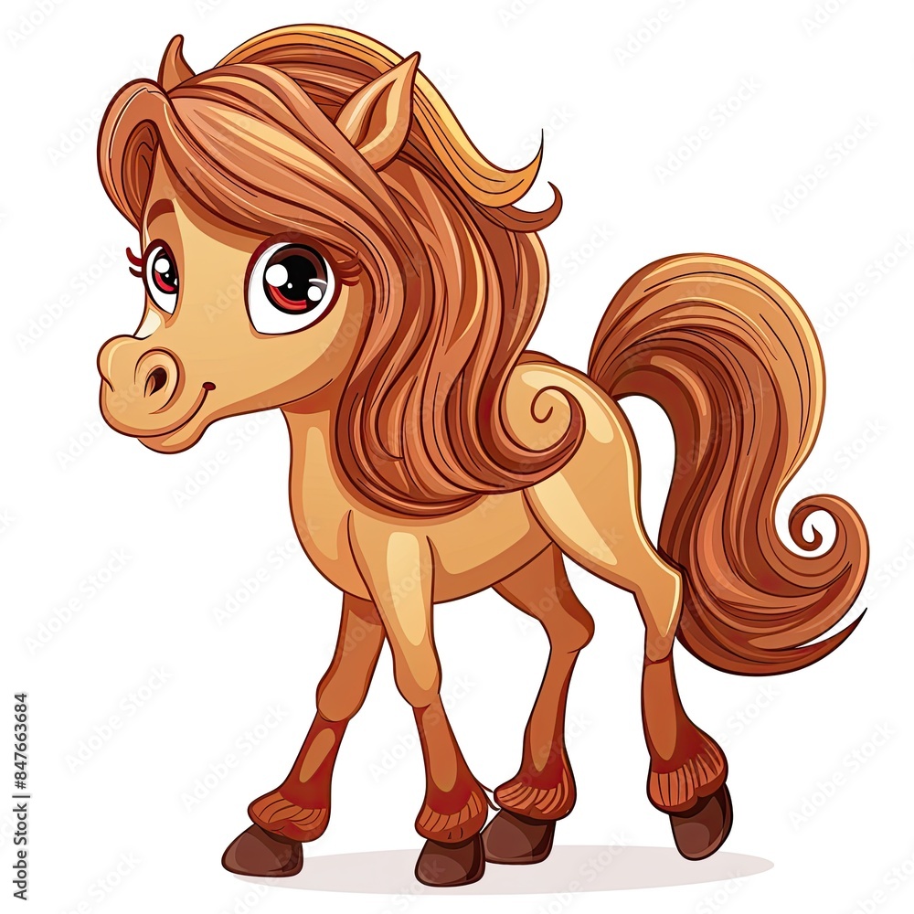 Cute Horse Illustration with Big Eyes Cute Horse Illustration with Big Eyes