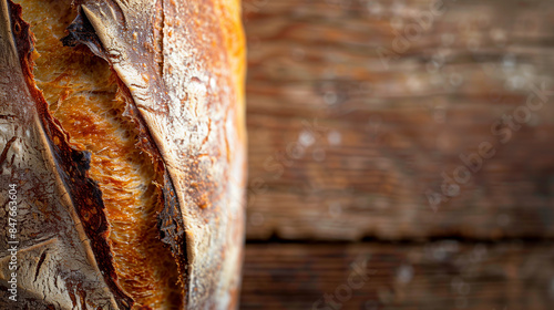 Close-up of Freshly Baked Sourdough Loaf