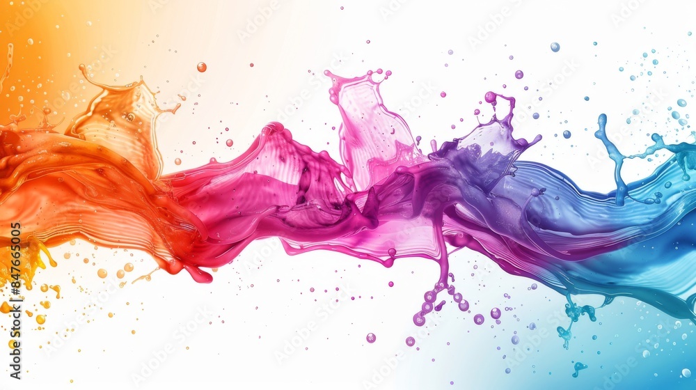 Fototapeta premium Splash paint brush colors background illustration generated by ai