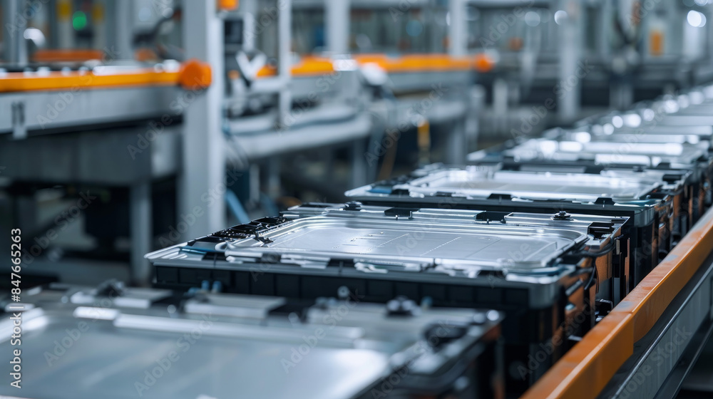 Lithium-ion batteries are used in electric vehicles. They are made in factories on a production line. The batteries are high-capacity and are used in the automotive industry. Lithium-ion batteries are used in electric vehicles. They are made in factories on a production line. The batteries are high-capacity and are used in the automotive industry.