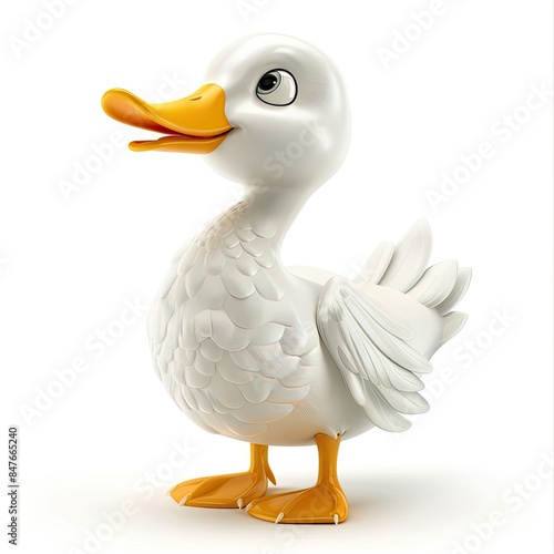 Smiling White Duck Illustration