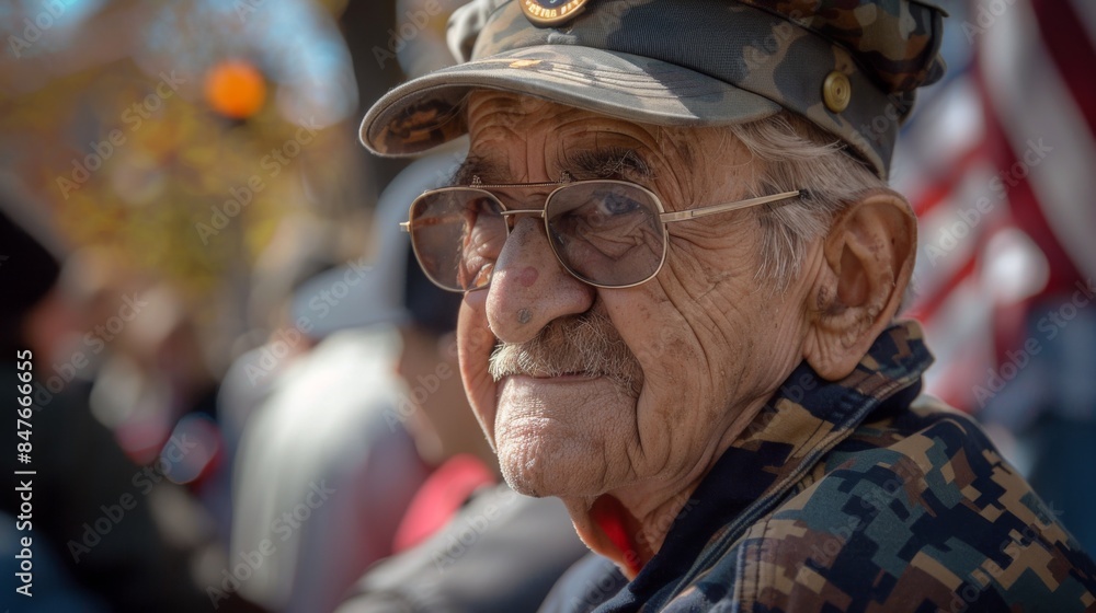 Old soldier. Happy veterans day illustration generated by ai Old soldier. Happy veterans day illustration generated by ai