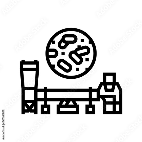drying wood pellets line icon vector. drying wood pellets sign. isolated contour symbol black illustration
