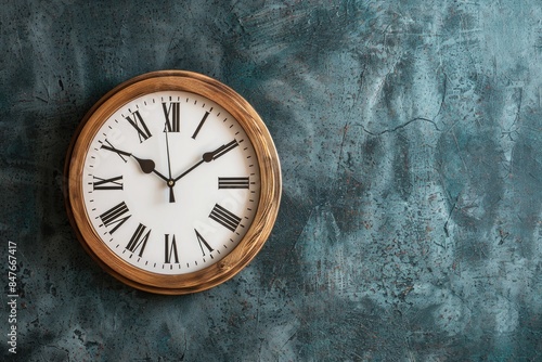 Wallpaper Mural Clock on the wall with roman numerals Torontodigital.ca