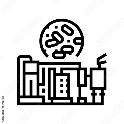 production wood pellets line icon vector. production wood pellets sign. isolated contour symbol black illustration