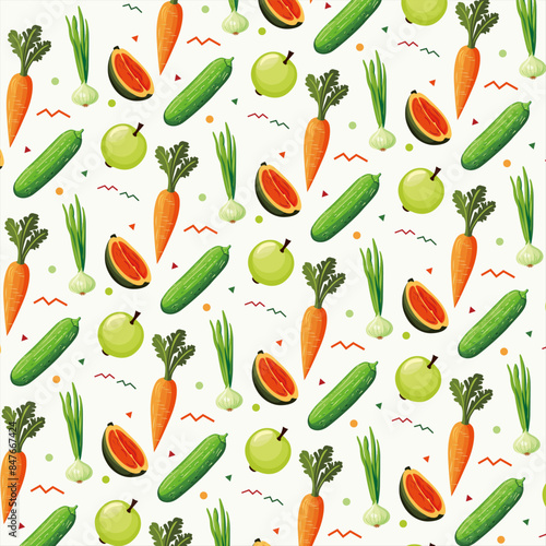 Wallpaper Mural Fruits pattern colorful in realistic design Torontodigital.ca