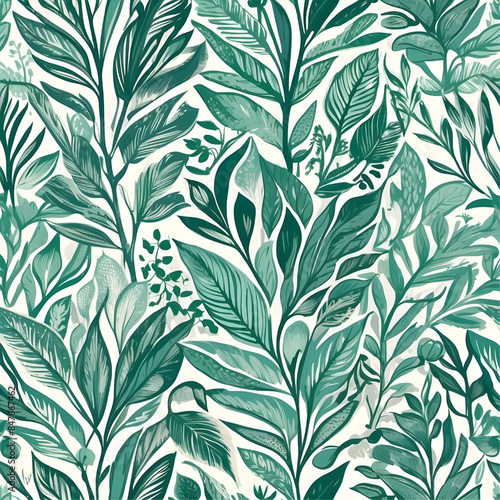 seamless pattern with leaves, vector ready for design 