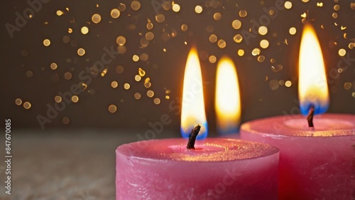 Pink candle symbol commemorates Breast Cancer photo