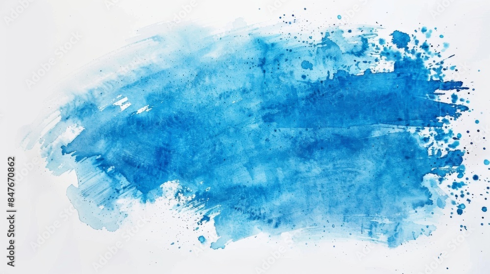 Fototapeta premium Watercolor blue brush background illustration generated by ai