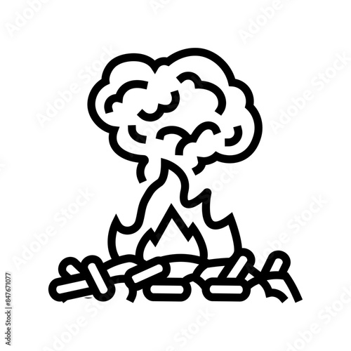 emissions wood pellets line icon vector. emissions wood pellets sign. isolated contour symbol black illustration