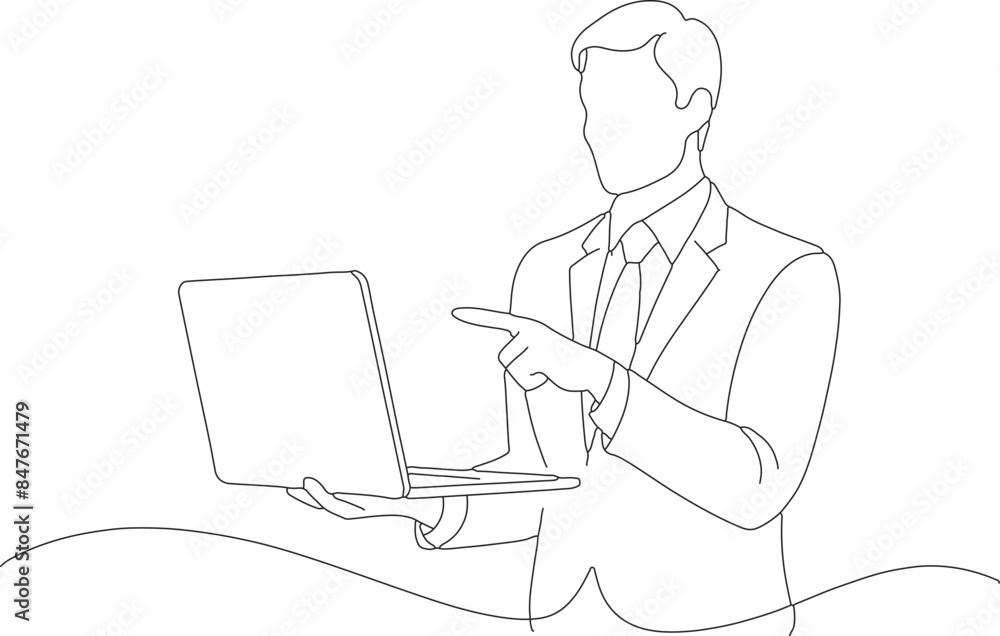 person working on computer line art person working on computer line art