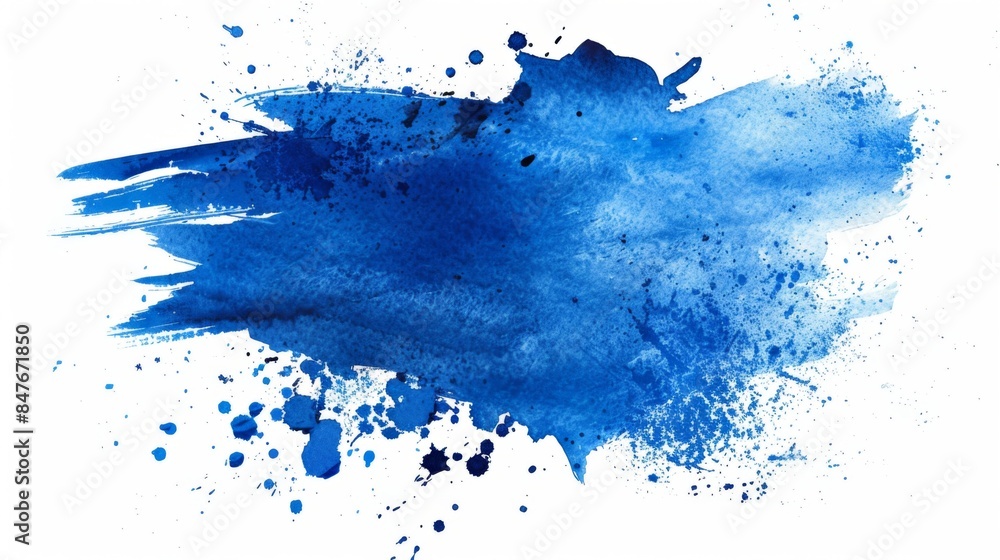 Watercolor blue brush background illustration generated by ai Watercolor blue brush background illustration generated by ai