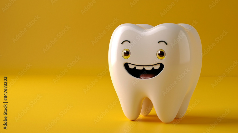 white cute smiling tooth characters with faces smile on yellow background white cute smiling tooth characters with faces smile on yellow background