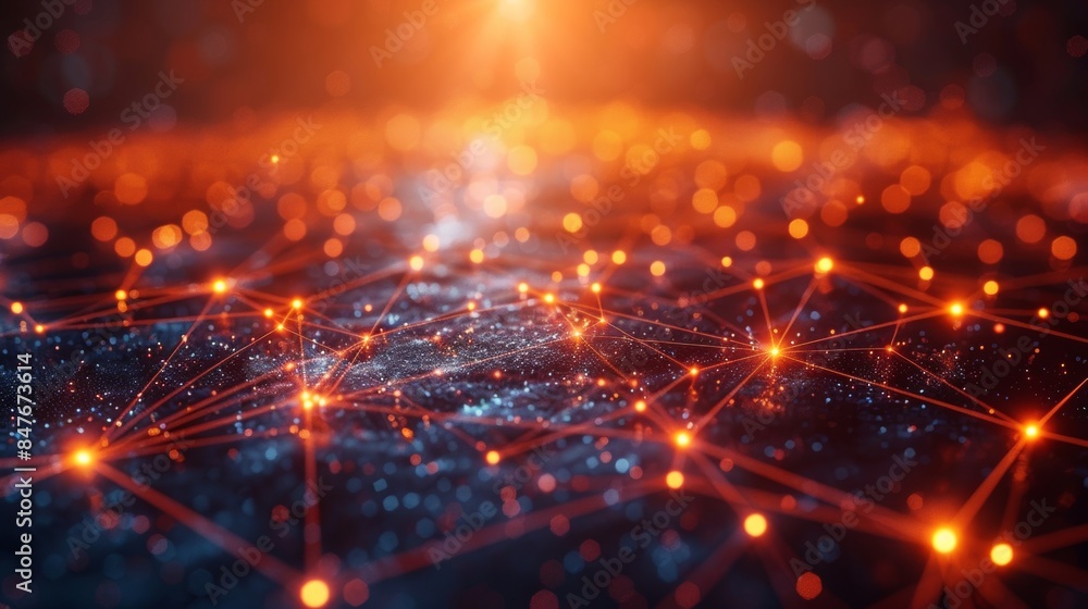 Abstract illustration of orange network technology Abstract illustration of orange network technology