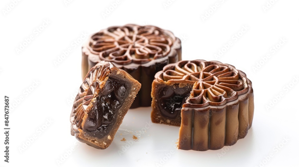 Mooncake on a white background Mooncake on a white background