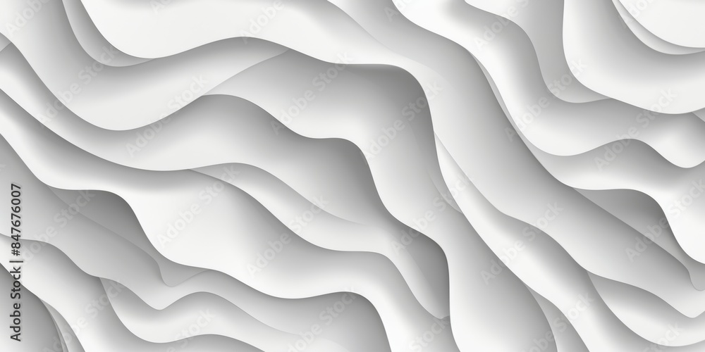 Obraz premium A seamless pattern of 3D textured wall panels with wavy shapes