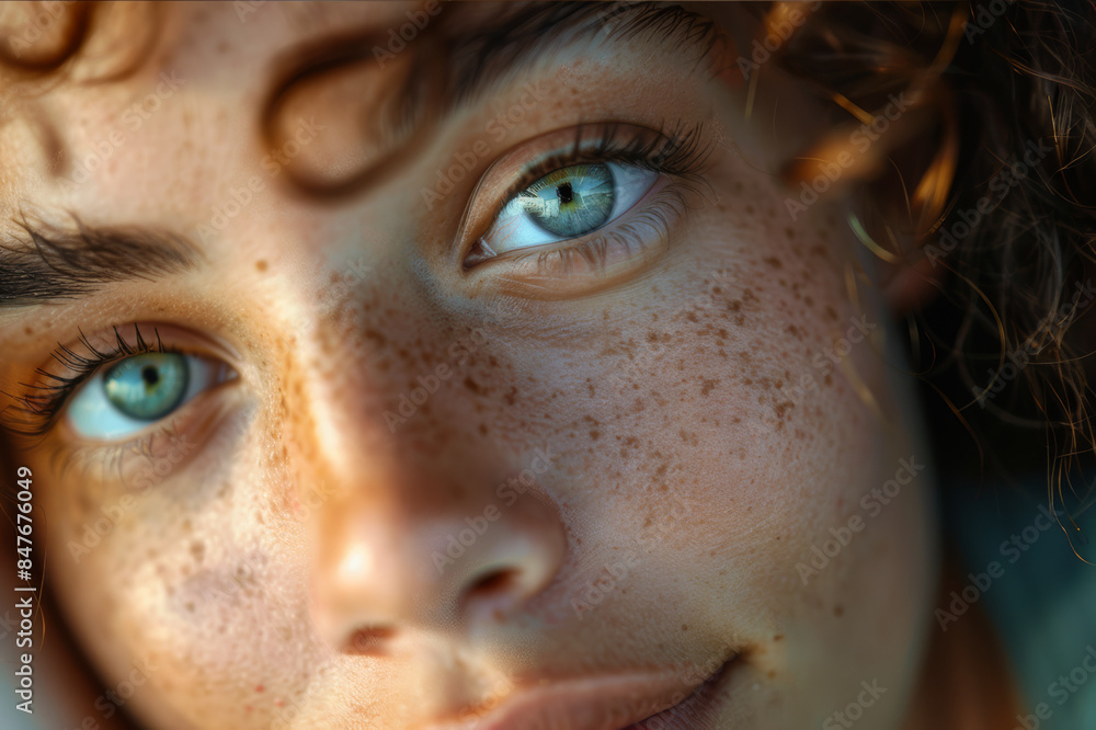 Portrait of a person with a hopeful expression, featuring bright eyes and a gentle smile.. AI generated. Portrait of a person with a hopeful expression, featuring bright eyes and a gentle smile.. AI generated.